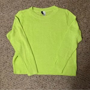 Bright neon green lightweight knit long sleeve sweater Divided by H&M